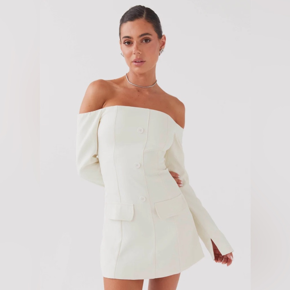 NWT Peppermayo Exclusive - Dominique Blazer Mini Dress - Ivory US 8